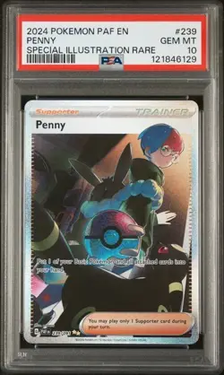 Penny Trainer SIR Card #239/091 - 2024 English Pokemon Paldean Fates PSA Gem 10 - Image 1