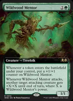 x1 Wildwood Mentor - Extended Art R MTG Wilds of Eldraine M/NM, English - Image 1