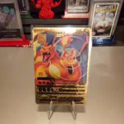 CHARIZARD V Gold Foil Fan Art ULTRA RARE POKEMON NM - Image 1
