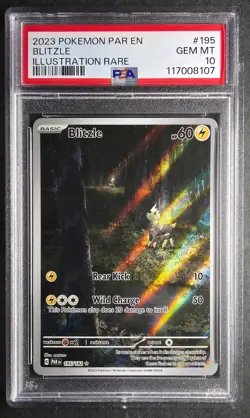 Pokemon 2023 Blitzle #195 PSA 10 GEM/MT -- USA SHIPPING ONLY - Image 1