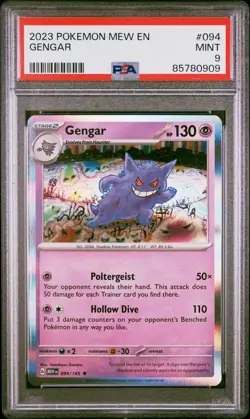 2023 Pokemon 151 MEW EN 094 Gengar - PSA 9 - Image 1