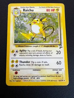 Pokemon TCG Raichu Holo Rare Base Set 2 (2000) 16/130 WOTC - Image 3