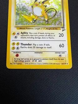 Pokemon TCG Raichu Holo Rare Base Set 2 (2000) 16/130 WOTC - Image 5