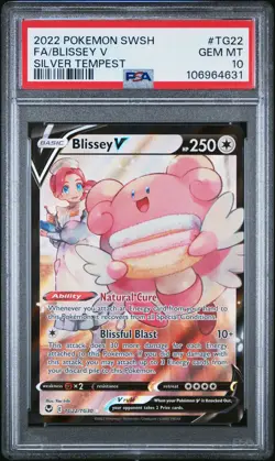 Blissey V Pokemon Sword & Shield Silver Tempest TG22/TG30 PSA 10 - Image 1