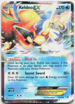 Keldeo EX 49/149 Holo EX Rare Boundaries Crossed Pokemon Near Mint - Image 1