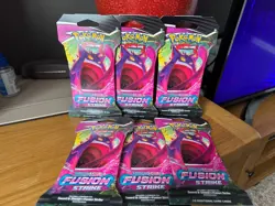 X6 Pokemon TCG Fusion Strike Sleeved Booster Packs - Image 1