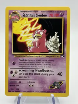 Pokemon Sabrina’s Slowbro 60/132 Gym Heroes Uncommon NM Pack Fresh WOTC English - Image 1