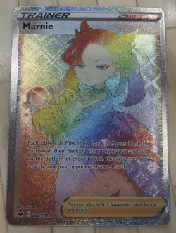 Pokemon TCG Marnie 208/202 Sword & Shield Secret Rare Rainbow Full Art Trainer - Image 1