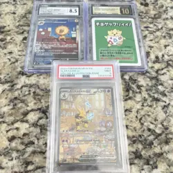 Pokemon TCG 3x Graded Holo Lot: Alakazam GX Special Illustration Rare 2023 - Image 1