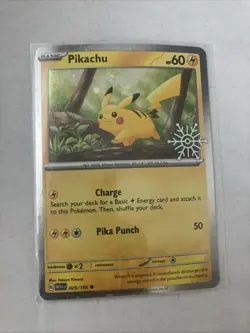 Pikachu 025/165 Stamp Promo Card (Pokemon TGC) Holiday Calander 2025 Holo VLP - Image 1