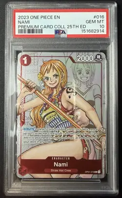 Nami Premium Card Collection 25th Anniversary Edition PSA 10 ENGLISH 2023 - Image 1