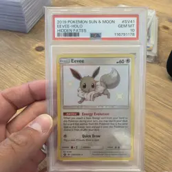 PSA 10 Eevee SV41/SV94 Pokemon Hidden Fates Holo Card - Image 1