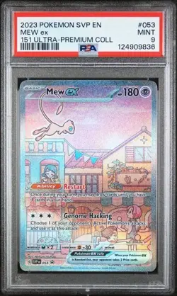 2023 POKEMON SVP EN-SV BLACK STAR PROMO 151 ULTRA-PREMIUM COLL #053 MEW EX PSA 9 - Image 1