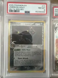 2005 POKEMON EX DELTA SPECIES #17 UMBREON-HOLO PSA 8 - Image 2