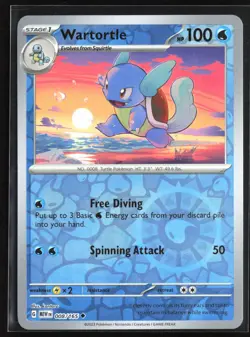 Pokemon TCG - Wartortle - Reverse Holo Uncommon SV: Scarlet & Violet 151 008/165 - Image 1
