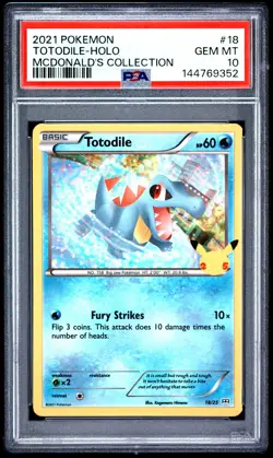 2021 POKEMON MCDONALD'S COLLECTION #18 TOTODILE-HOLO PSA 10 - Image 1