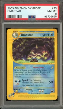 Pokemon Omastar Skyridge NON Holo Rare #23 PSA 8 - Image 1