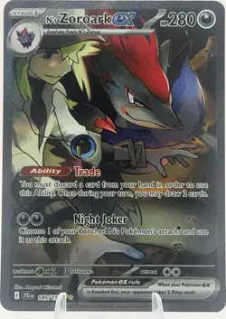 Pokemon TCG N's Zoroark ex 185/159 SV09 Journey Together Full Art Holo ENG - Image 1