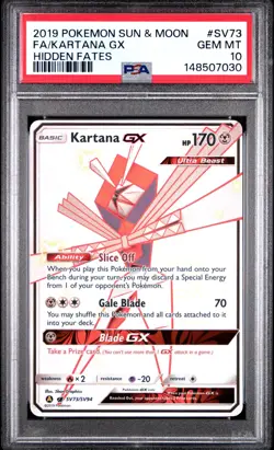 Kartana GX Shiny Full Art SV73/SV94 PSA 10 Gem Mint 2019 Pokemon Hidden Fates - Image 2