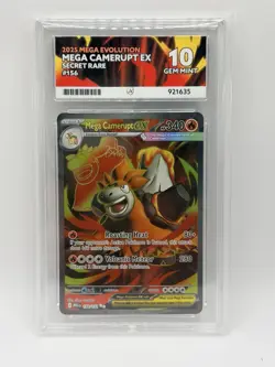 Pokemon TCG - Mega Camerupt EX - 156/132 - Mega Evolution ACE 10 Gem Mint - Image 1