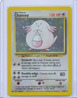 Pokemon Chansey 003/102 Base Set Holo-foil LP - Image 1