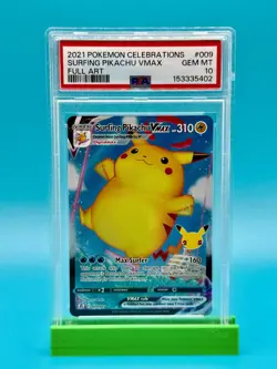 PSA 10 - 2021 Pokemon Celebrations Surfing Pikachu VMAX Full Art #9 - Image 1