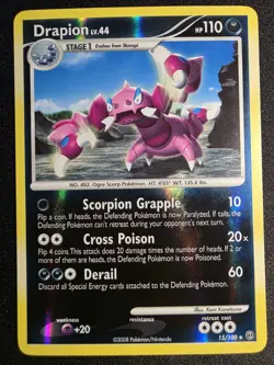 2008 Pokemon Drapion LV.44 15/100 Reverse Holo -Stormfront - Image 1
