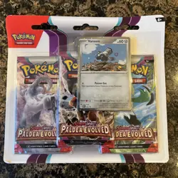 Pokemon TCG S & V Paldea Evolved 3 Pack Blister Varoom - Image 1