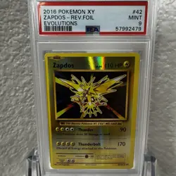 2016 Pokemon XY: Evolutions - Zapdos Reverse Holo Foil - PSA 9 MINT - Image 1