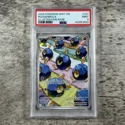 2025 POKEMON WHT EN-WHITE FLARE | ILLUSTRATION RARE ROGGENROLA 127 PSA 9 - Image 1