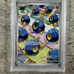 2025 POKEMON WHT EN-WHITE FLARE | ILLUSTRATION RARE ROGGENROLA 127 PSA 9 - Image 3