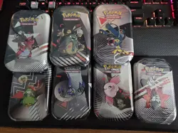 7x Pokemon TCG Black Bolt & White Flare Unova Mini Tin Full Art Set. Sealed Tins - Image 1