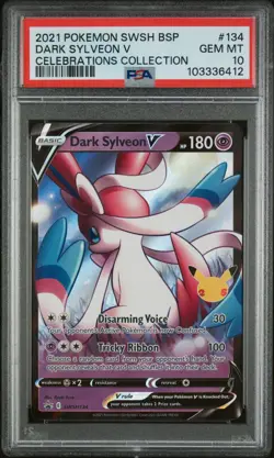 2021 Pokemon Dark Sylveon V #134 SWSH BSP Celebrations PSA 10 GEM MINT SWSH134 - Image 1