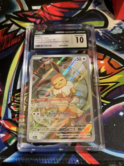 CGC 10 Eevee 173 Pokemon Center ETB Stamped Prismatic Evolutions Pokemon - Image 1