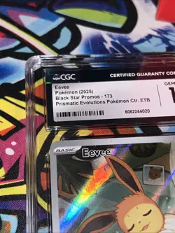 CGC 10 Eevee 173 Pokemon Center ETB Stamped Prismatic Evolutions Pokemon - Image 3
