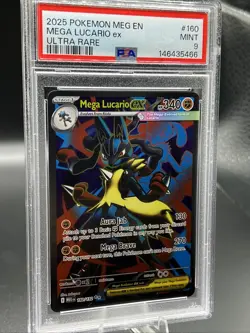 Pokemon TCG Mega Lucario EX 160/132 Ultra Rare Holo PSA 9 Graded Slab - Image 1