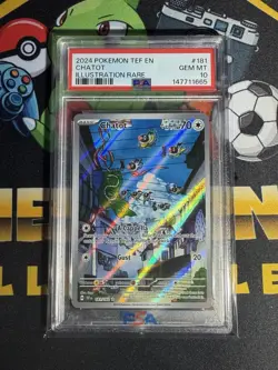 2024 POKEMON TEF EN-TEMPORAL FORCES ILLUSTRATION RARE #181 CHATOT PSA 10 - Image 1