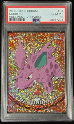 2000 Topps Chrome Pokemon Nidorino Sparkle PSA 10 Low Pop Rare #33 Series 1 - Image 1