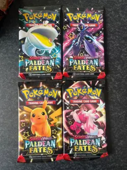 4x Art Set - Paldean Fates Pokemon Booster Pack New Sealed Bundle x4 Packs - Image 1