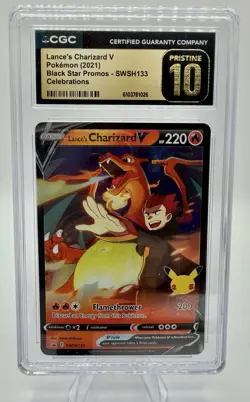Pokemon- CGC Pristine 10 Lance's Charizard V SWSH133 SWSH Promo Holo 2021 - Image 1