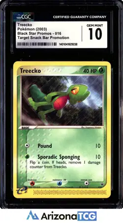 Pokemon 2003 Treecko 016 Black Star Promo Target Snack Bar GEM MINT CGC 10 - Image 1