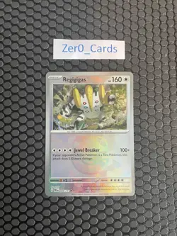 Pokemon TCG SV Prismatic Evolutions Regigigas Masterball Reverse Holo 086/131 NM - Image 1