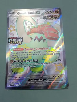 Great Tusk ex 072 Holo Promo Paldean Fates Stamp Pokemon Holo NM - Image 1