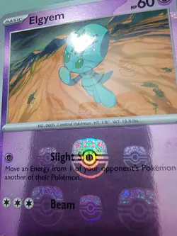 Elgyem 040/086 Pokemon TCG Sv: Black Bolt Reverse Holo (Master Ball Pattern) - Image 2