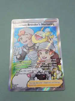 Pokemon Breeder's Nurturing (Full Art) 188/189 Swsh03: Darkness Ablaze Holo - Image 1