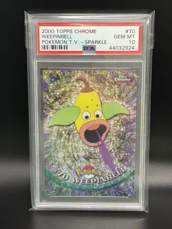 WEEPINBELL Pokemon Card - 2000 Topps Chrome - #70 - Pokemon T.V. Sparkle PSA 10 - Image 1