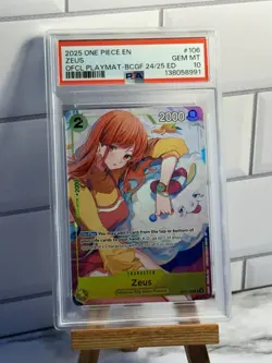 2025 ONE PIECE BANDAI CARD GAMES FEST 24-25 EDITION PROMOS OP11-106 ZEUS PSA 10 - Image 1