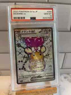 DEDENNE EX Pokemon Card 089/073 Japanese Scarlet Violet Triplet Beat sV1a PSA 10 - Image 1