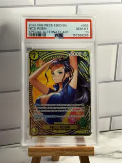 PSA 10 Nico Robin EB03-055 SP SR English ONE PIECE Card Heroines Edition 2025 - Image 1