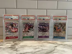 Set Of 4 Tournament Pack vol. 5 English ONE PIECE Card Game - PSA 9 MINT - Image 1